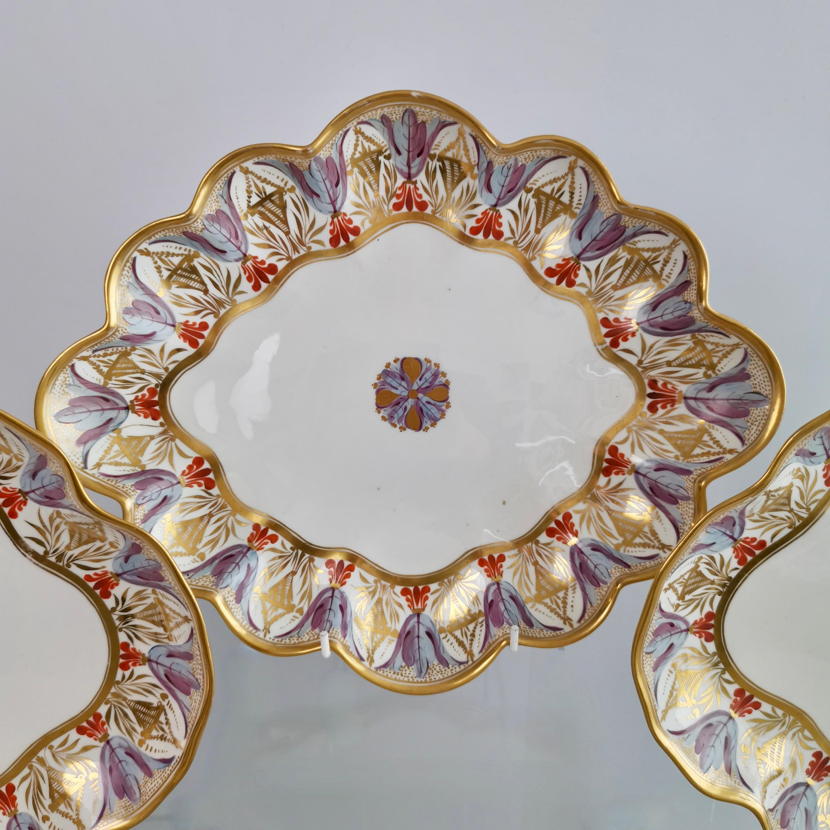 Bloor Derby Dessert Service, Neoclassical Pattern, Regency 1815-1820 1