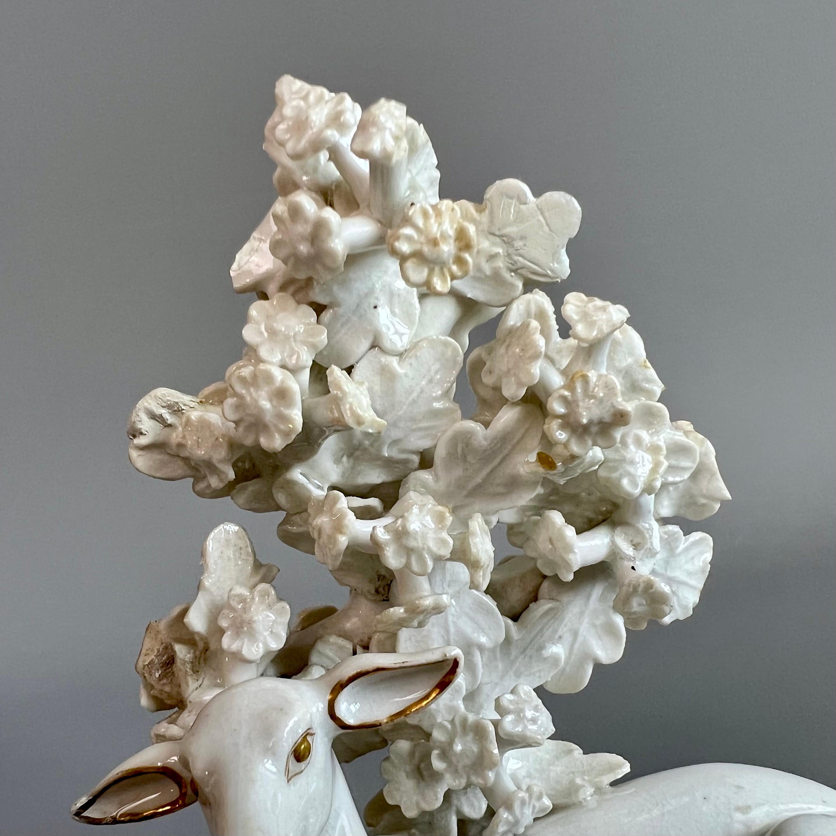 Bloor Derby Pair of Porcelain Figures, Stag and Doe, circa 1765-1820 For Sale 5