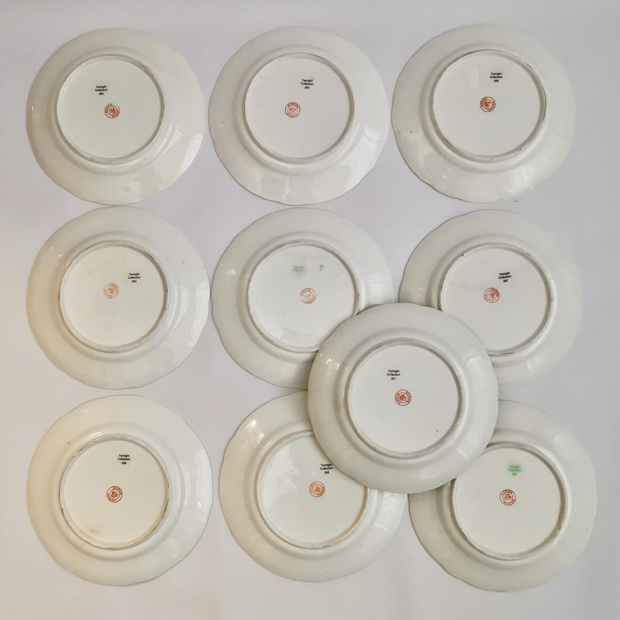 Set di 10 piatti Bloor Derby, dipinti di frutta di Thomas Steel, Reggenza 1820-1825 in vendita 12