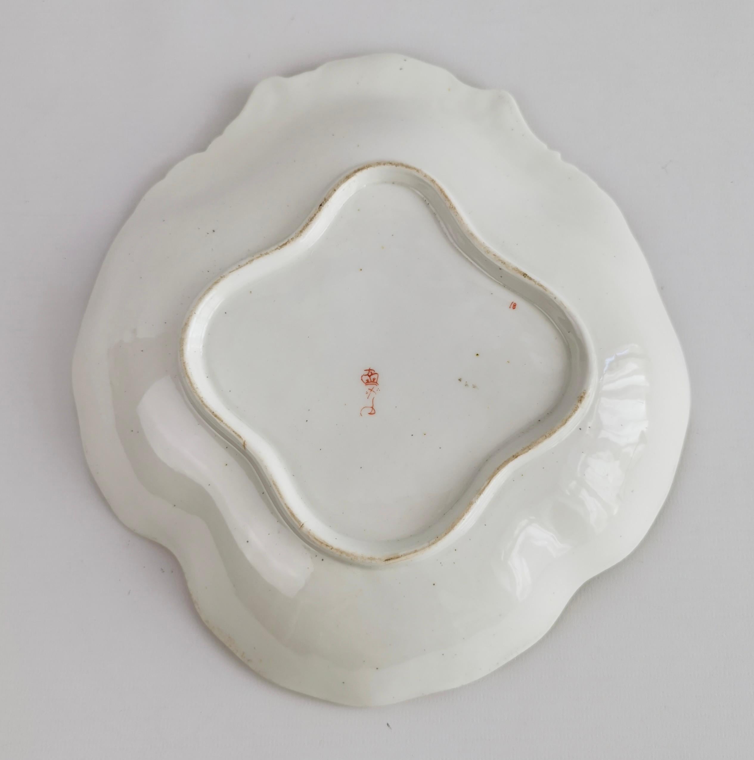 Bloor Derby Shell Dish, Fancy Birds by Richard Dodson, Regency Ca 1815 5