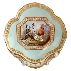 Bloor Derby Shell Dish, Fancy Birds by Richard Dodson, Regency Ca 1815
