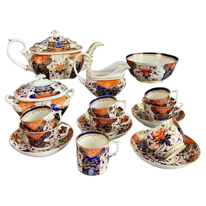Bloor Derby Tea Service, Witches Pattern Imari, ca 1825 For Sale