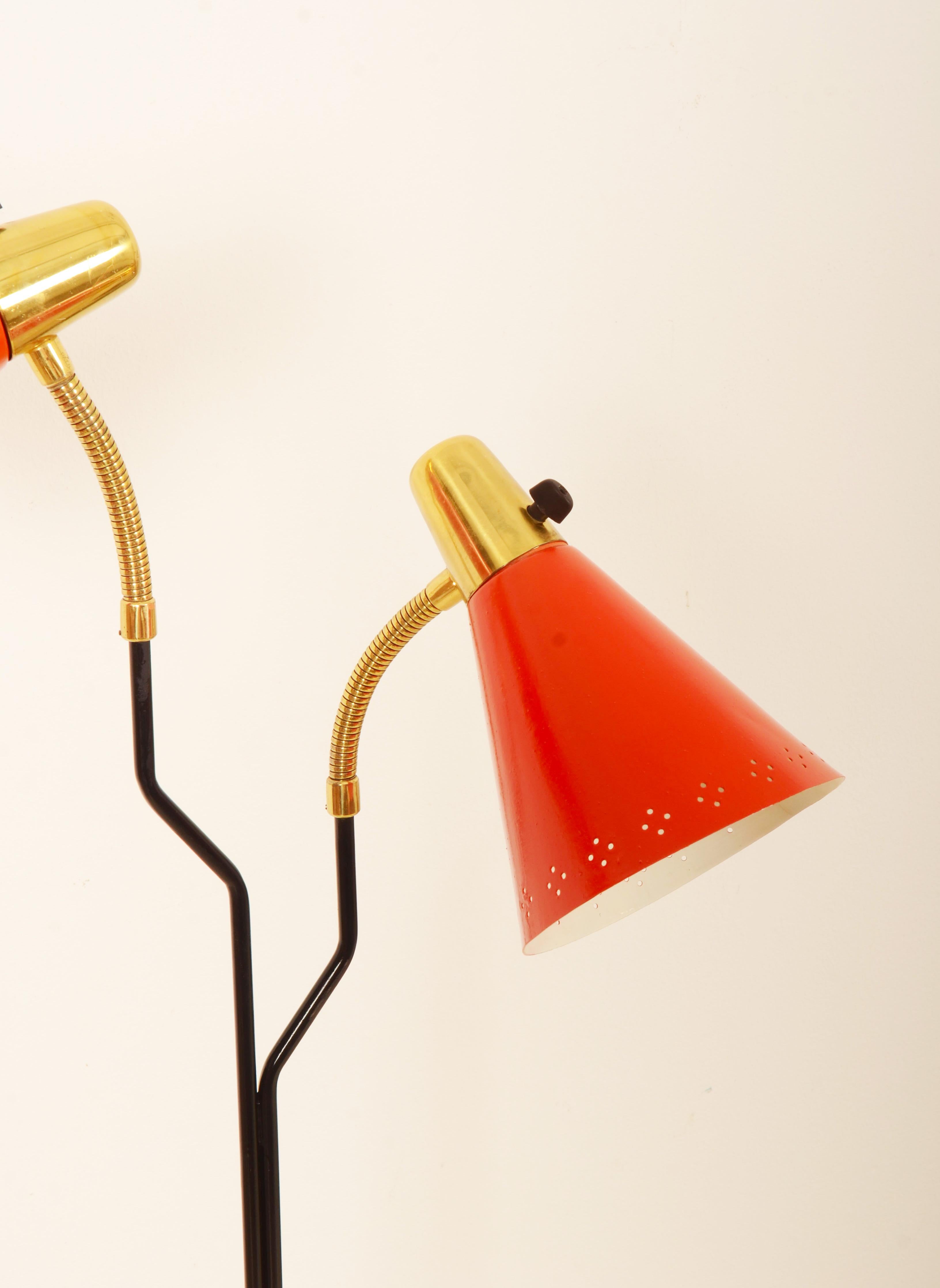 Mid-20th Century Bloor Lamp Brass/lacquered Metal By Eskilstuna Elektro Fabriks AB For Sale