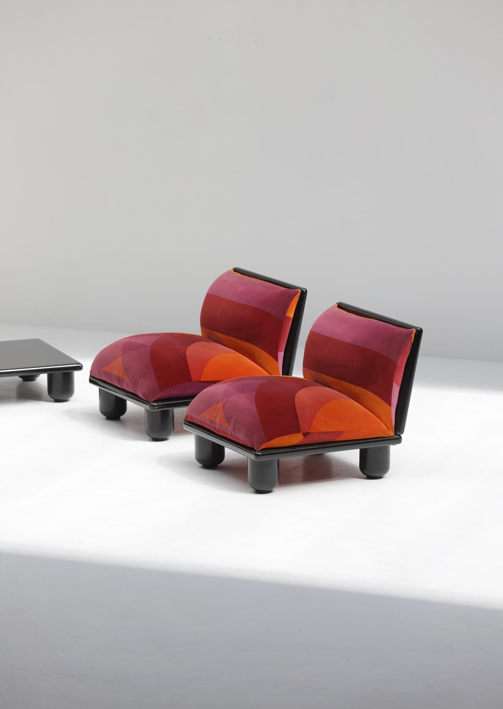 Sofa-Set aus mundgeblasenem Sofa mit Couchtisch von Carlo Bartoli für Rossi di Albizzate, Italien im Angebot 3