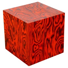 'Bloque 3', cubo modulare con impiallacciatura originale degli anni '80 di Ettore Sottsass