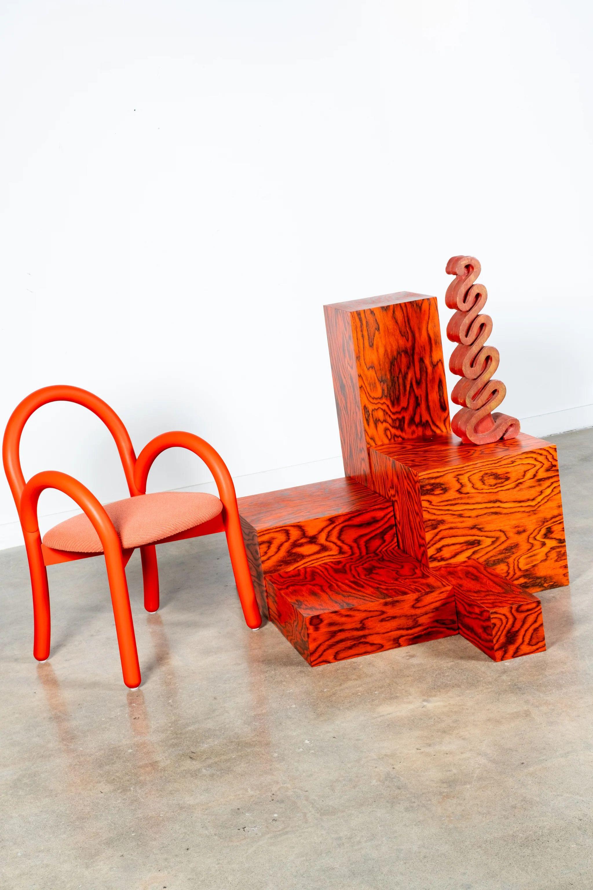 Wood BLOQUE 3, Pedestal with Ettore Sottsass Veneer by Bonne Choice For Sale