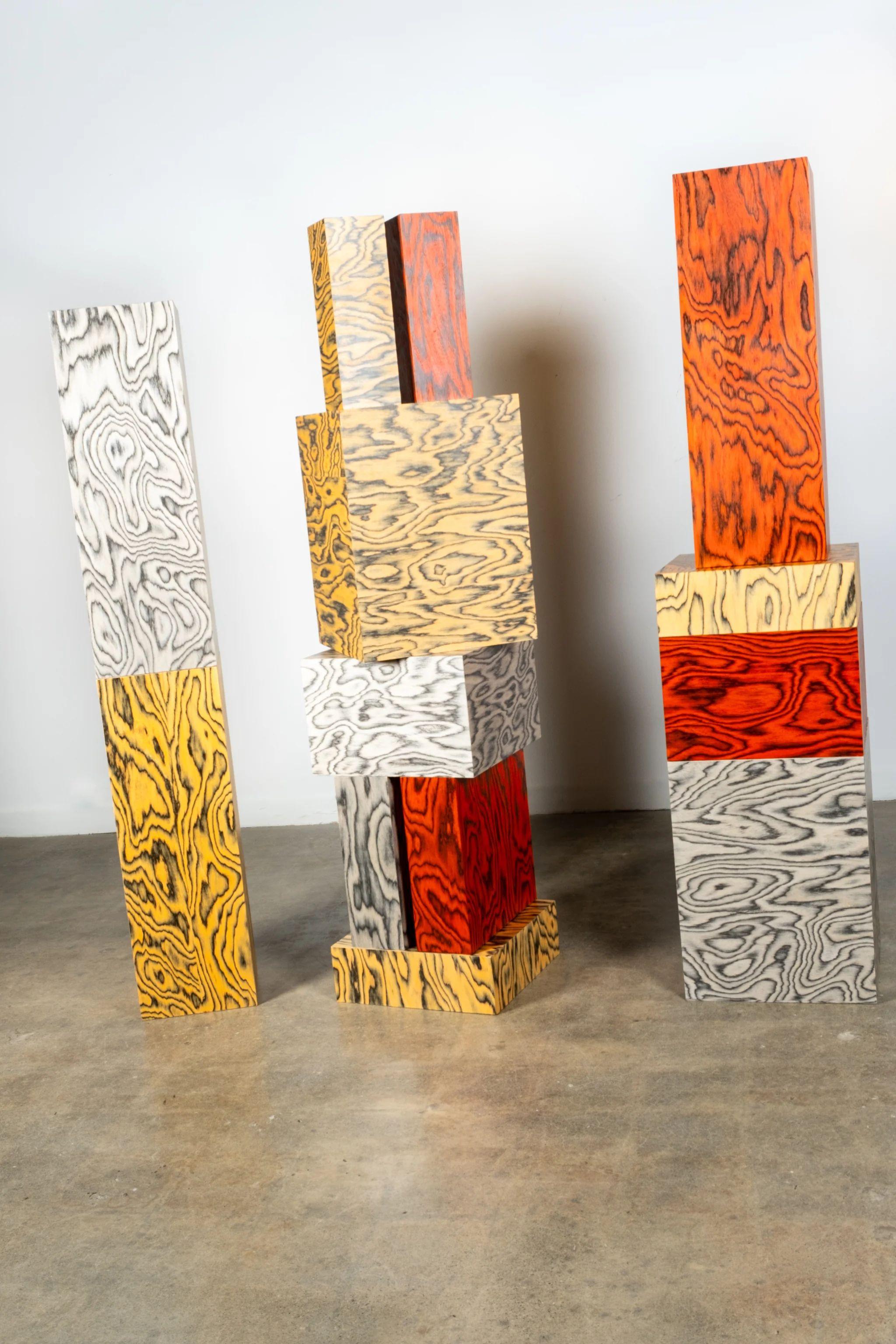 BLOQUE 3, Pedestal with Ettore Sottsass Veneer by Bonne Choice For Sale 1