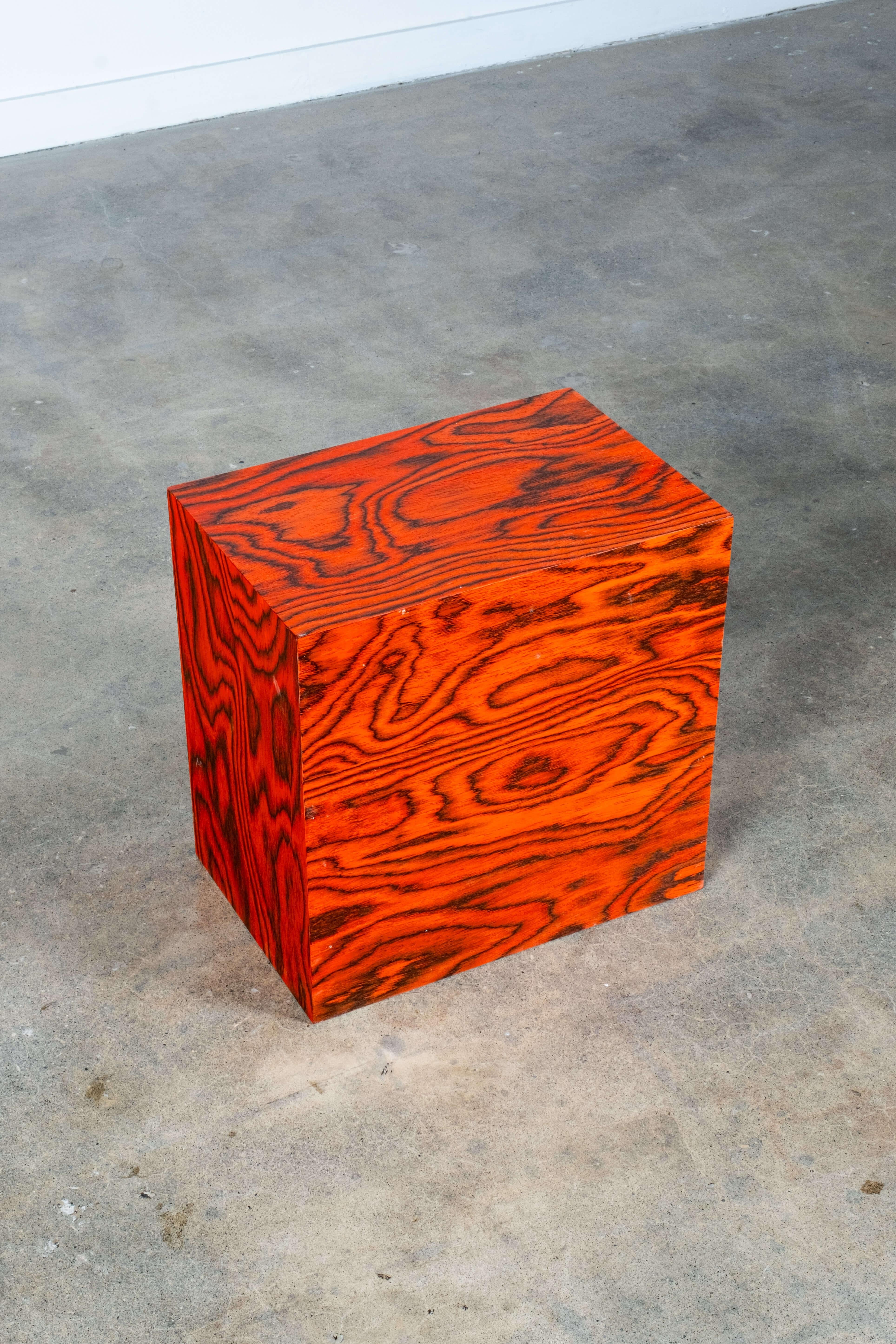 Bois « Baroque 4 », cube modulaire avec placage d'origine d'Ettore Sottsass des années 1980 en vente