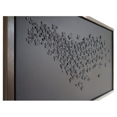 Blossom, a Piece of 3D Sculptural Grey Leather Wall Art