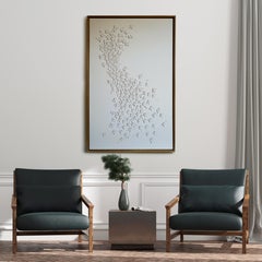 Blossom: A Piece of 3D Sculptural White Leather Wall Art.