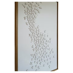 Blossom: A Piece of 3D Sculptural White Leather Wall Art.