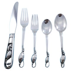Blossom by Georg Jensen Sterling Silver Flatware Set for 12 Service 60 pc Dinner