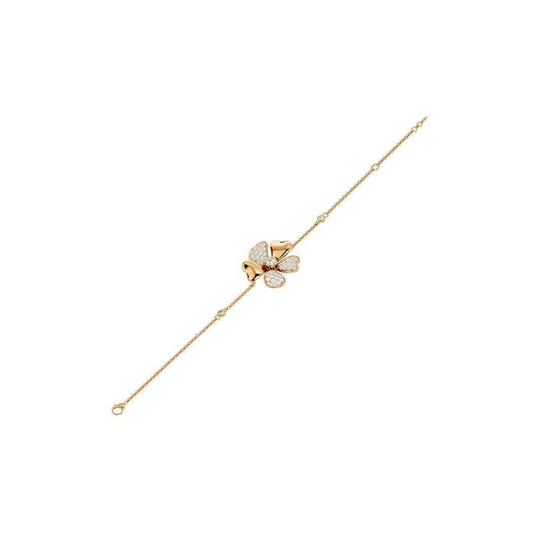 Women's or Men's Blossom Diamond Bracelet In 18 Karat Gold For Sale