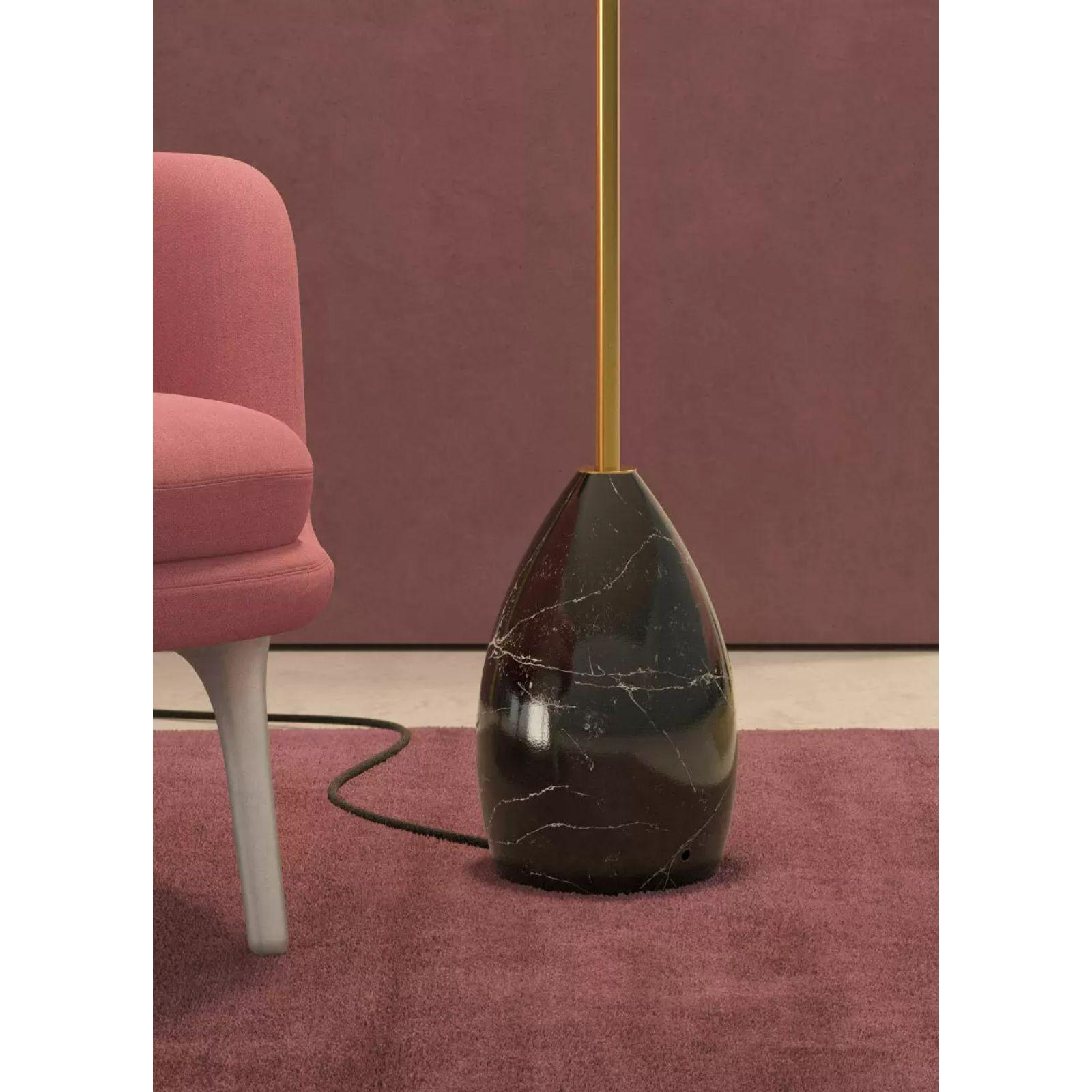 Hand-Crafted Blossom Floor Lamp Pink and Golden Luster   For Sale