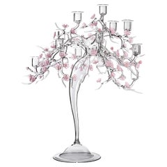 Blossom Glass With Floral Details Candelabra by Simone Crestani
