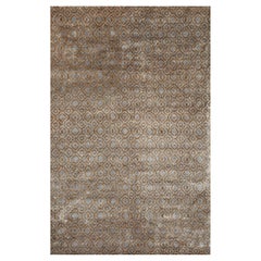 BLOSSOM Hand Knotted Contemporary Silk Rug in Beige & Red/Black Colours by Hands