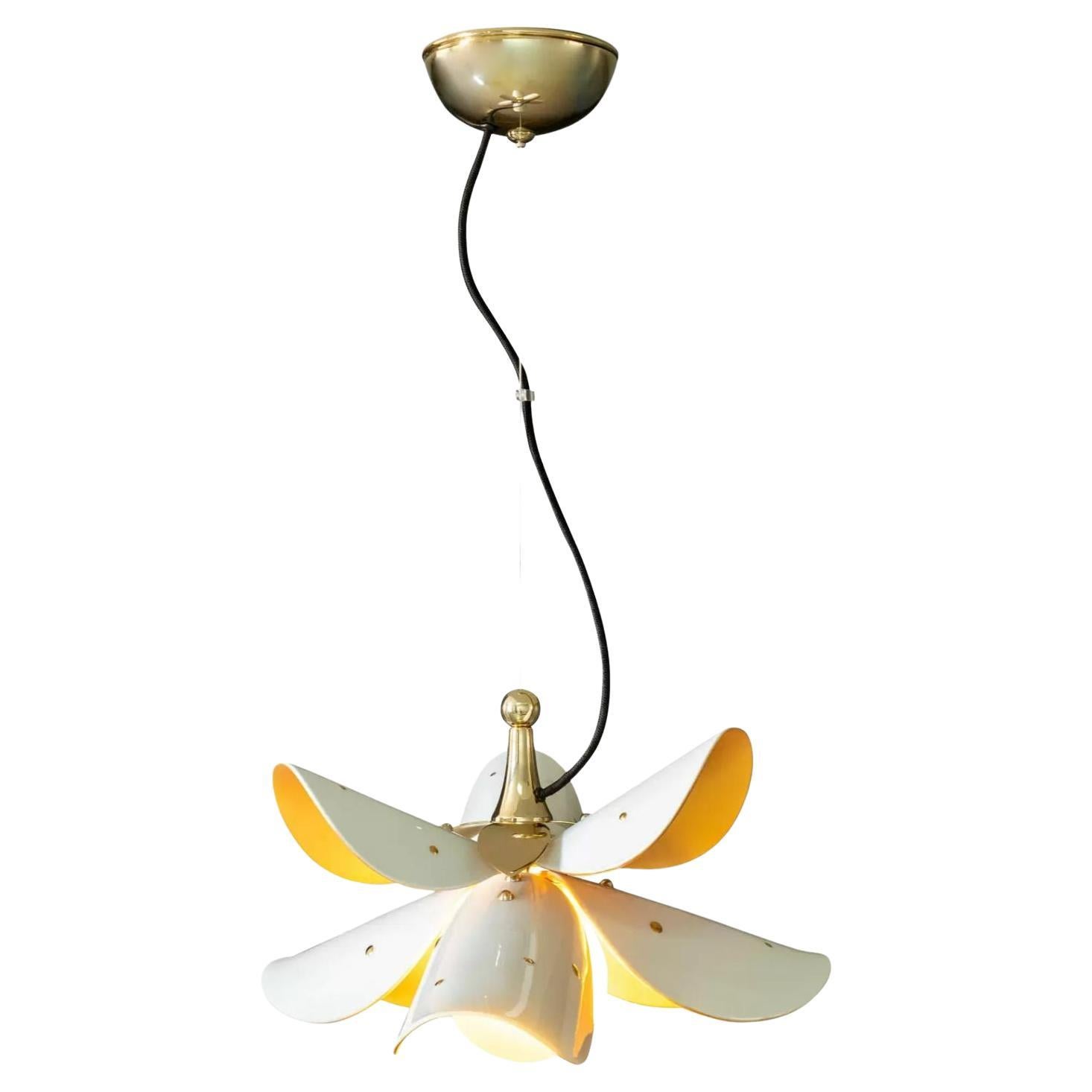 Blossom Hanging Lamp from The Blossom Collection in White & Gold (US) For Sale