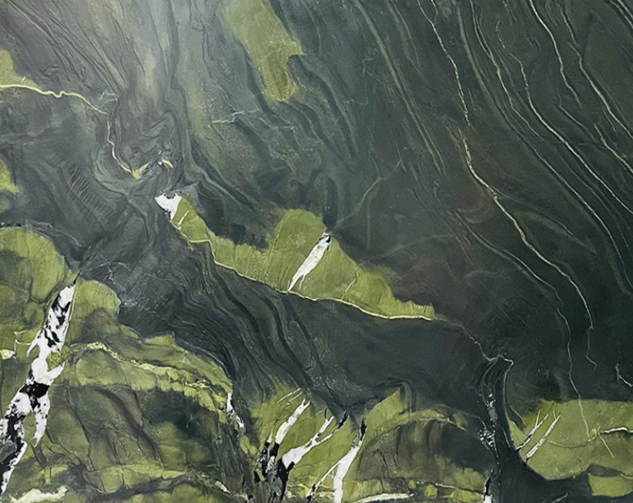BLOSSOM (L) - table basse verte (acier et granit vert) par Candas Design en vente 3