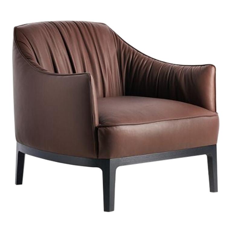 Blossom Lounge Chair in Leather by Potocco For Sale