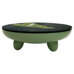 BLOSSOM (M) – grüner Couchtisch (Steel und grüner Granit) von Candas Design
