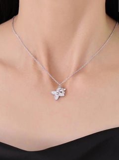 Blossom Necklace 925 Silver Natural Pave Diamond Pendant Anniversary Gift Unisex