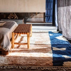 Blossom Peach And Black, Authentic Premium Shag, All-Natural, Wool Moroccan Rug
