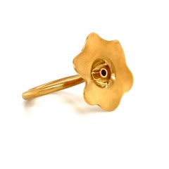 Georg Spreng - Blossom Ring 18 Karat Yellow Gold with Natural Round Red Ruby
