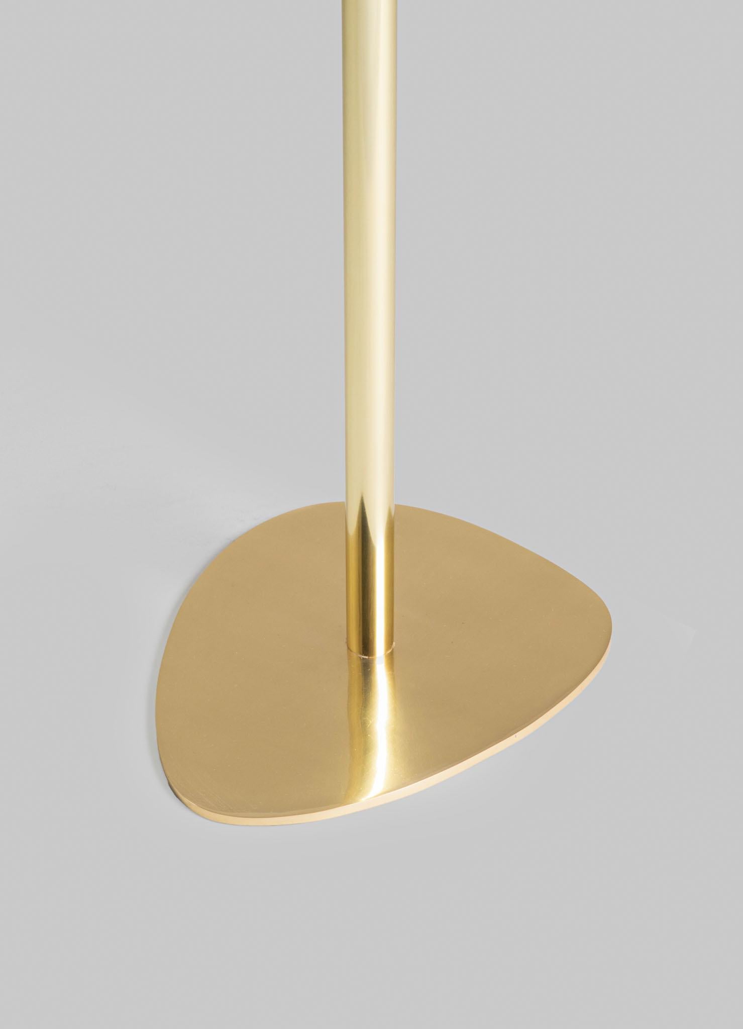 Contemporary Blossom Side Table Large in Brass & Semi Precious Stone For Sale