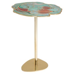 Blossom Side Table Large in Brass & Semi Precious Stone