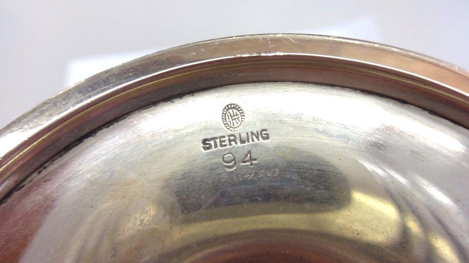 20th Century Blossom Sterling Silver Compote Raised Danish Jensen Style 3D Grape Motif