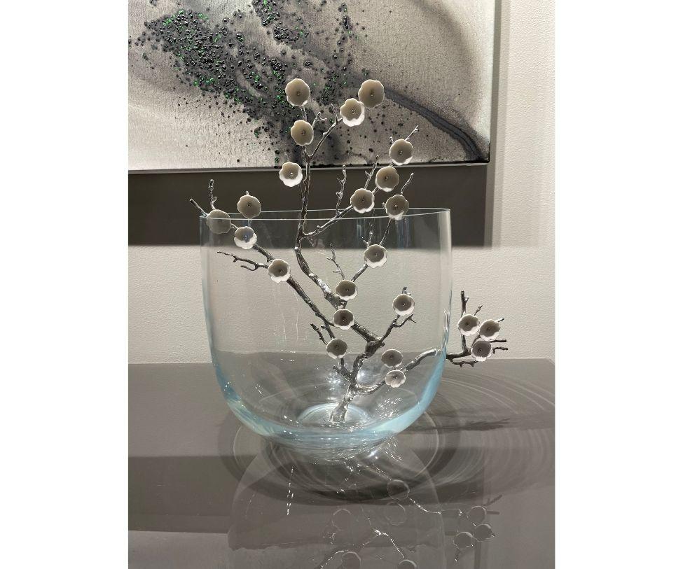 Designed By Vanessa Mitrani

Loveliness, lightness and poetry, an ode to springtime with Japanese reminiscences for this intricate cherry blossom.

Materials: Blown glass, pewter, and porcelain