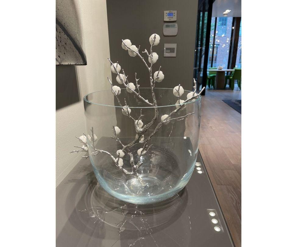 French Blossom Vase with Porcelain and Blown Glass by Vanessa Mitrani