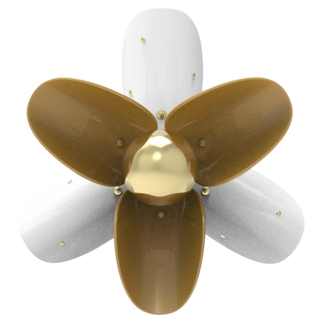 Blossom Wall Sconce in White and Gold For Sale