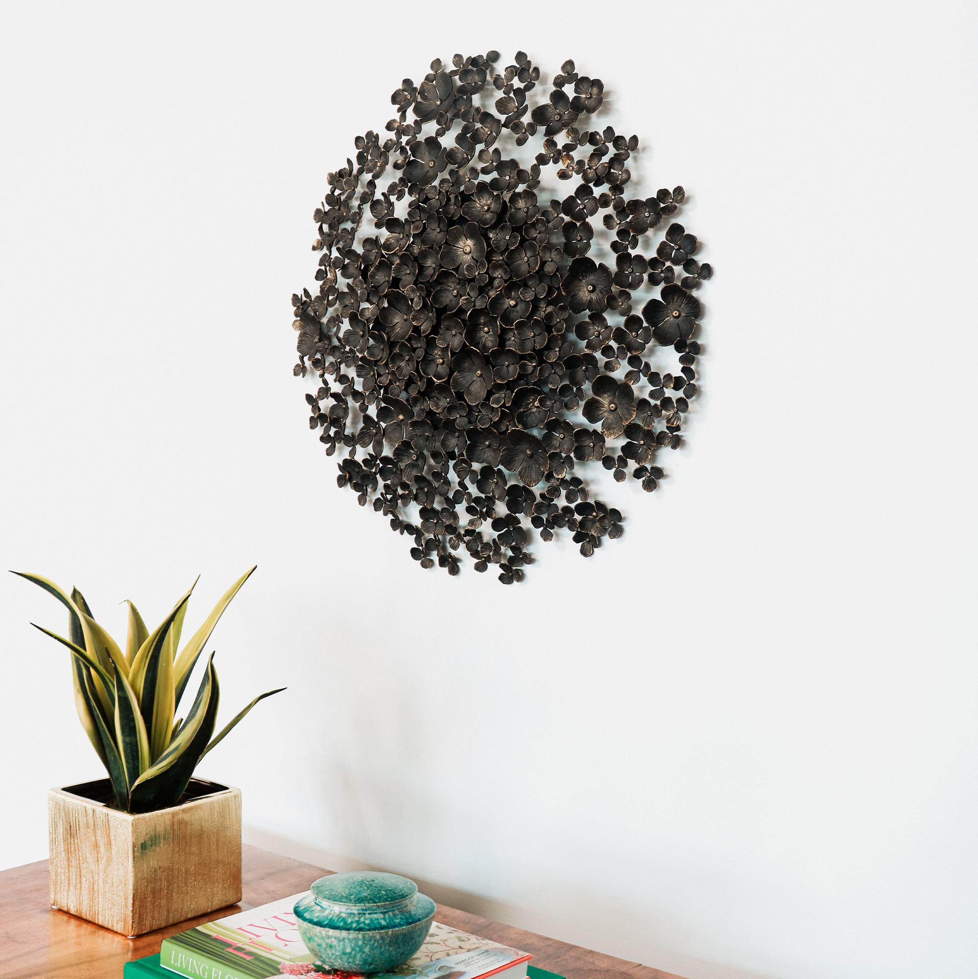 Iron Blossom Wall Sculpture For Sale