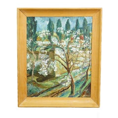 Arbre en fleurs - Peinture originale d'Alexander Michael, 1975