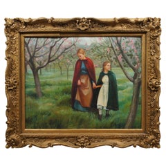 Paesaggio del frutteto in fiore Pittura ad olio su lino dopo Morgan Weistling 38"