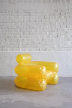 Mid-Century Modern Inflatable Indoor/Outdoor Yellow 'Blow' Arm Chair, 1960's