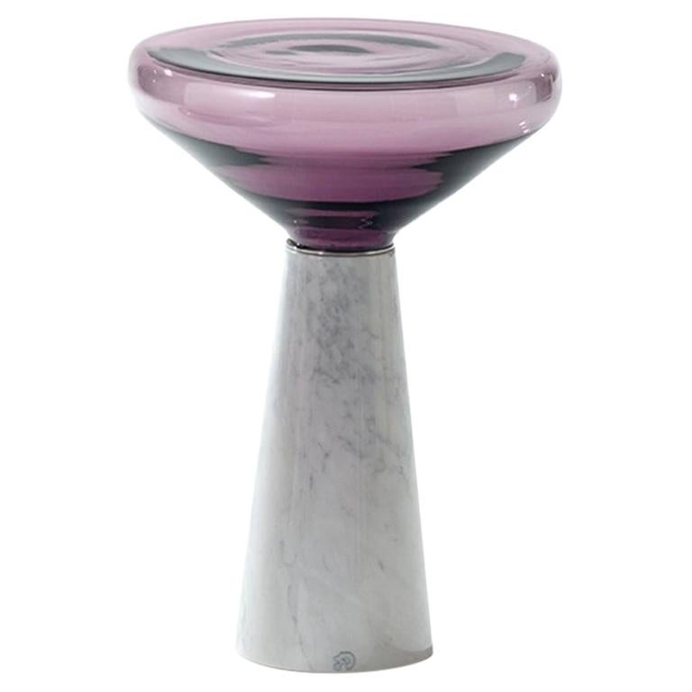 Blow Side Table by Draenert with Blown Glass and Stone For Sale