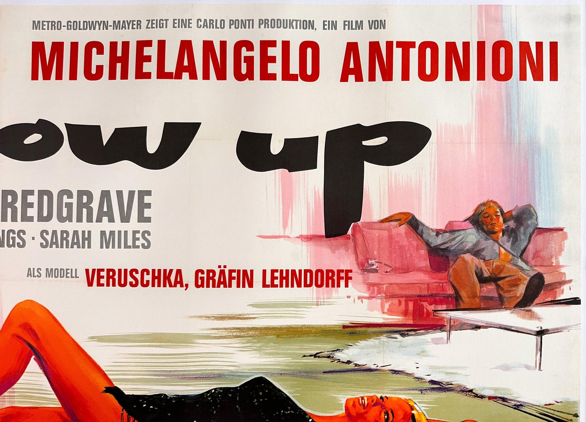 Blow Up 1967 Deutsches A0 Filmplakat, Braun (Leinen) im Angebot