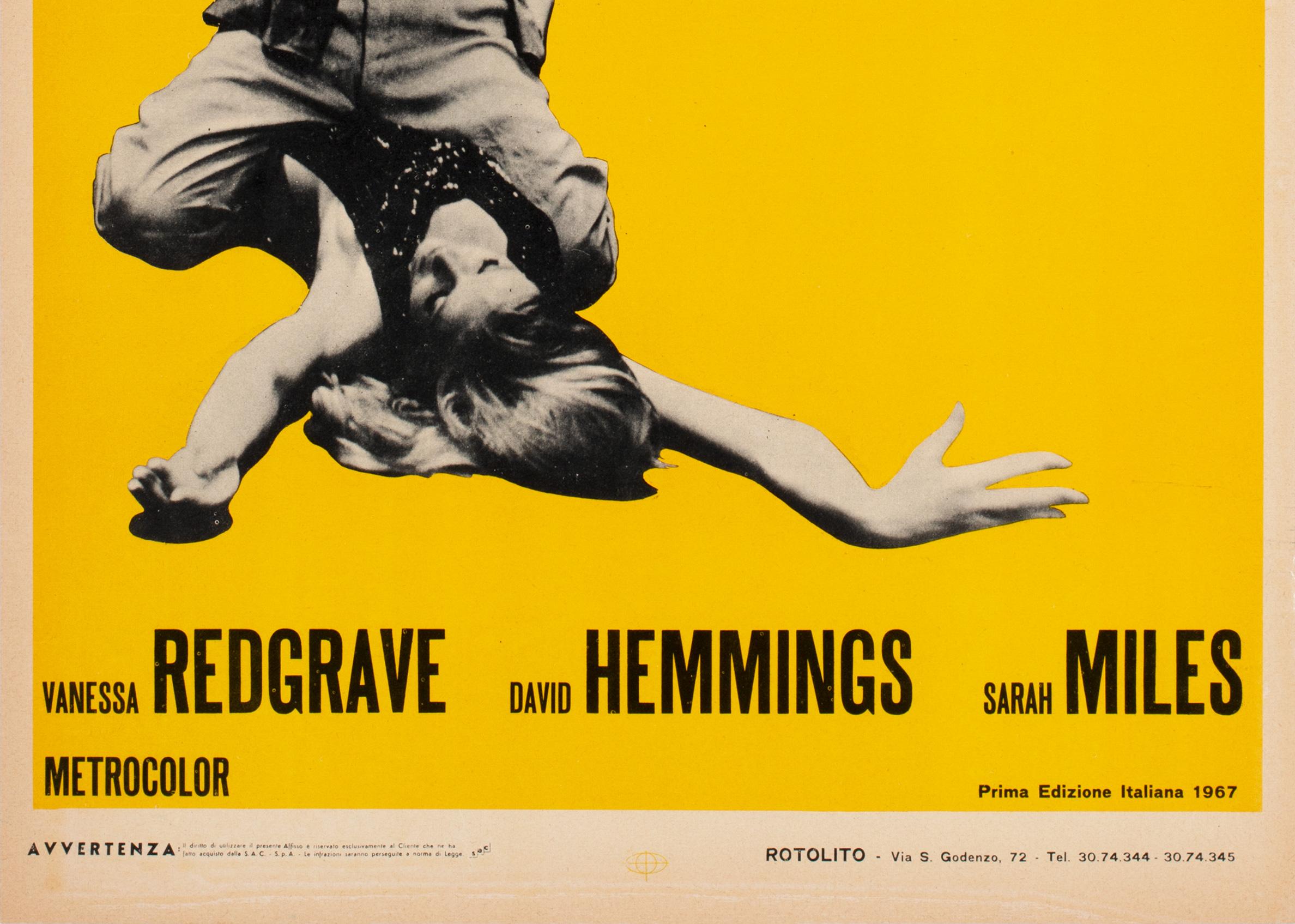 Paper Blow-up 1967 Italian Locandina Yellow Style Film Poster For Sale