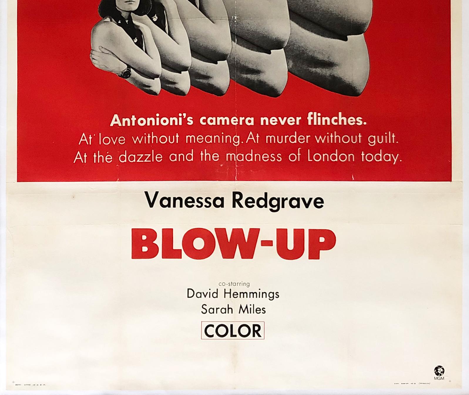 Blow-up 1967 US Internacional 3 Sheet Film Movie Poster en Bueno Estado en Bath, Somerset