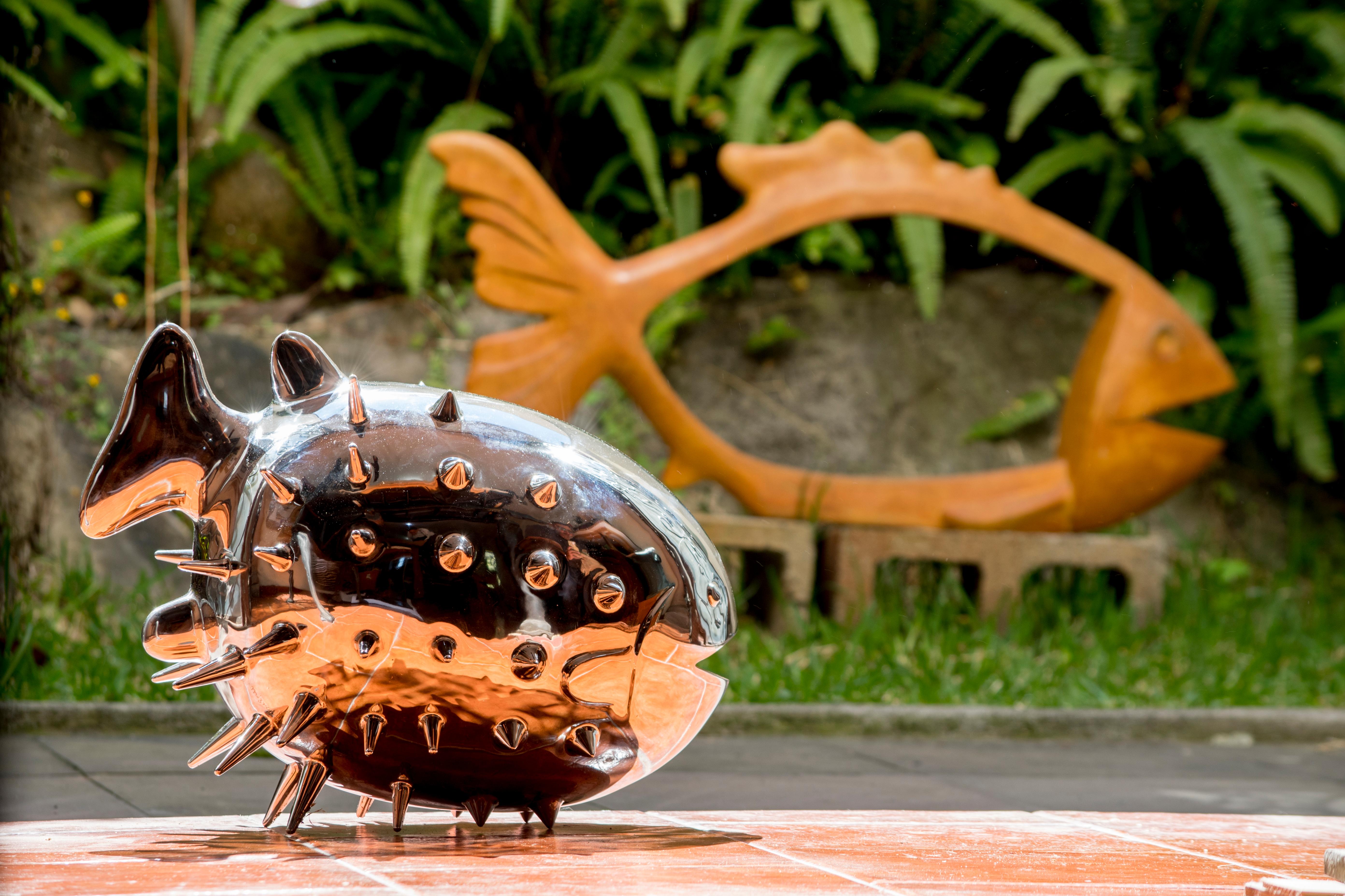 Blowfish sculpture by Mizraim Cárdenas For Sale 2