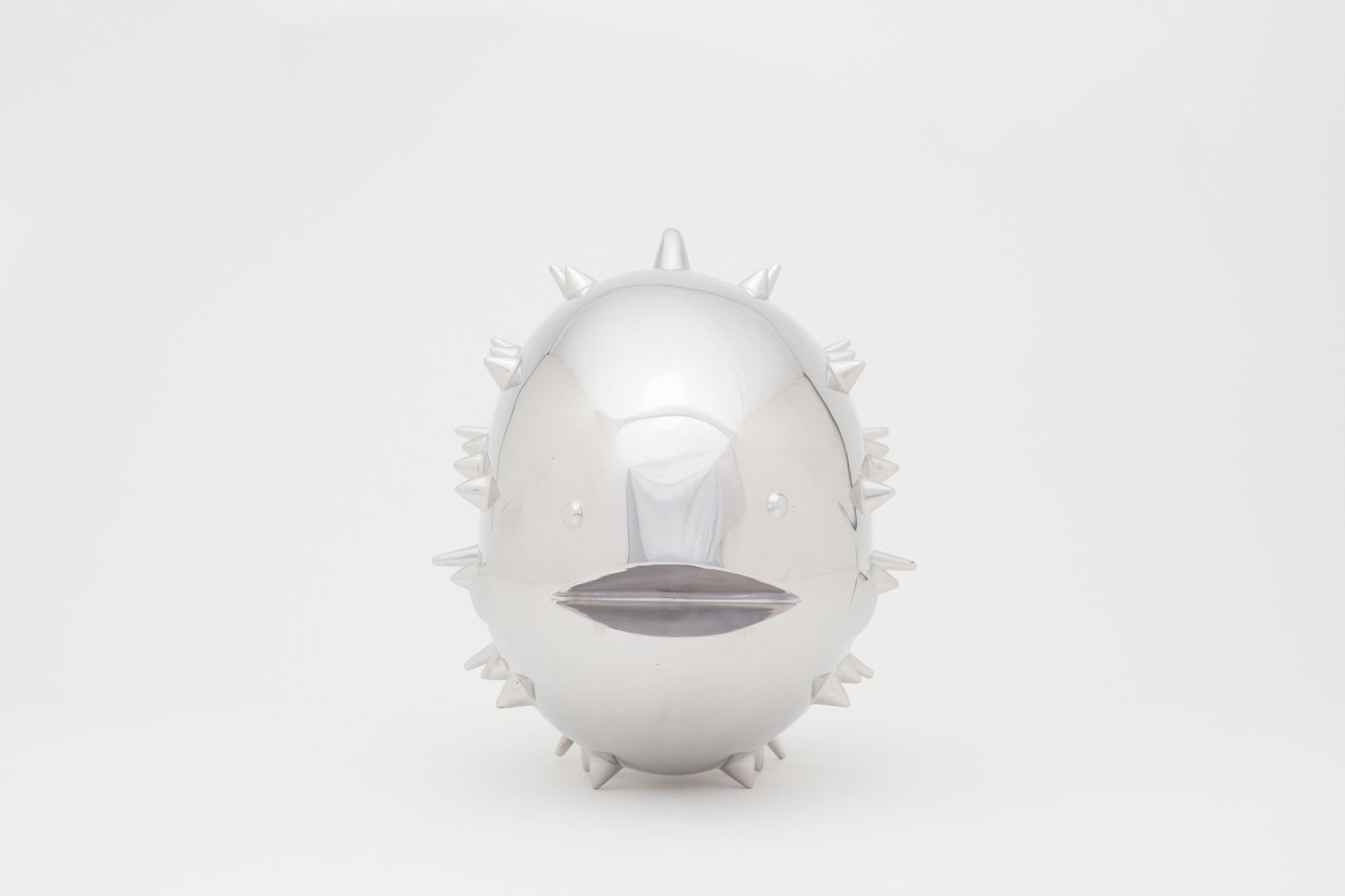 Polished Blowfish sculpture by Mizraim Cárdenas (Large) For Sale