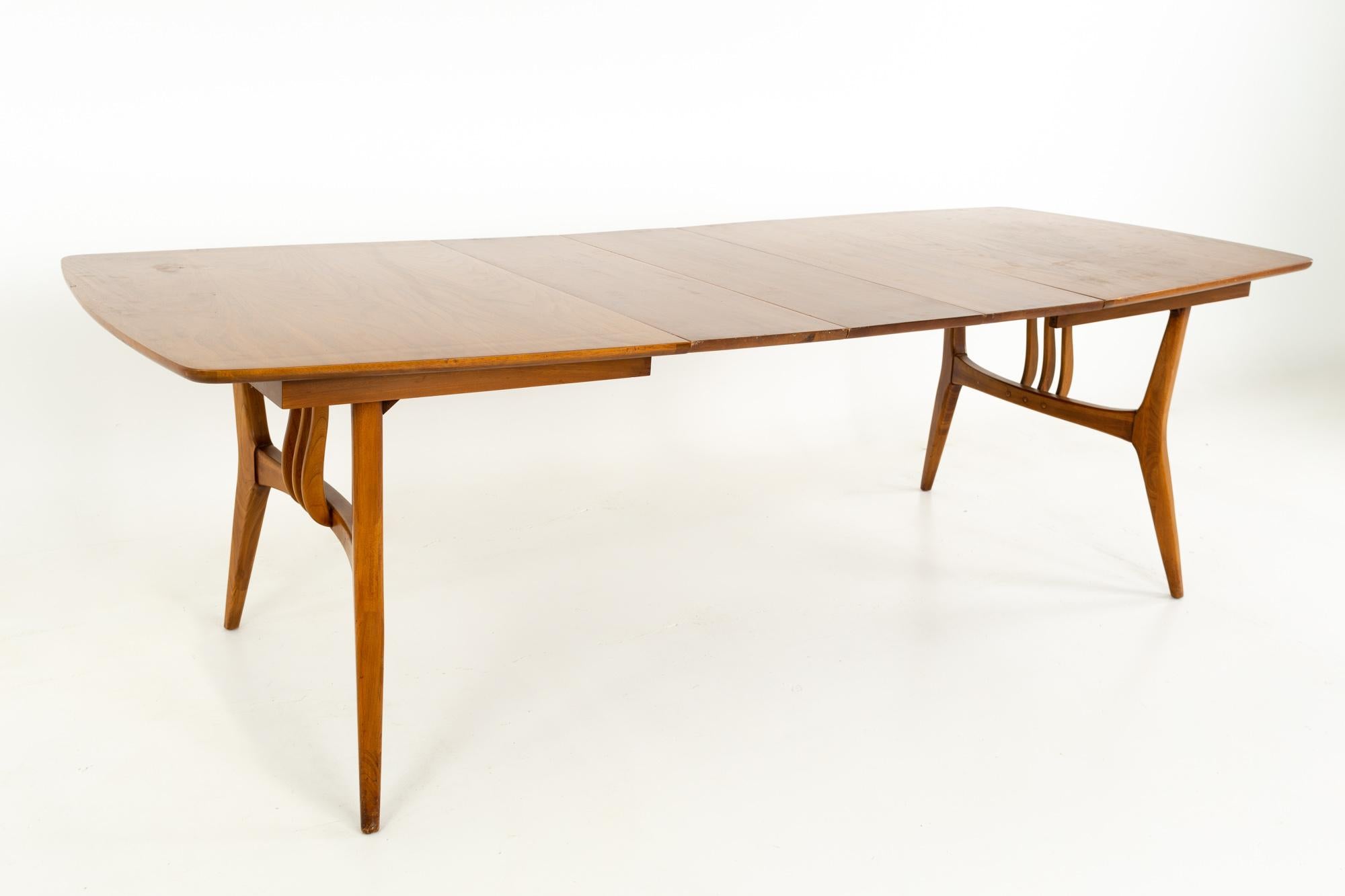 Blowing Rock Mid Century 10 Person Walnut Surfboard Dining Table 2