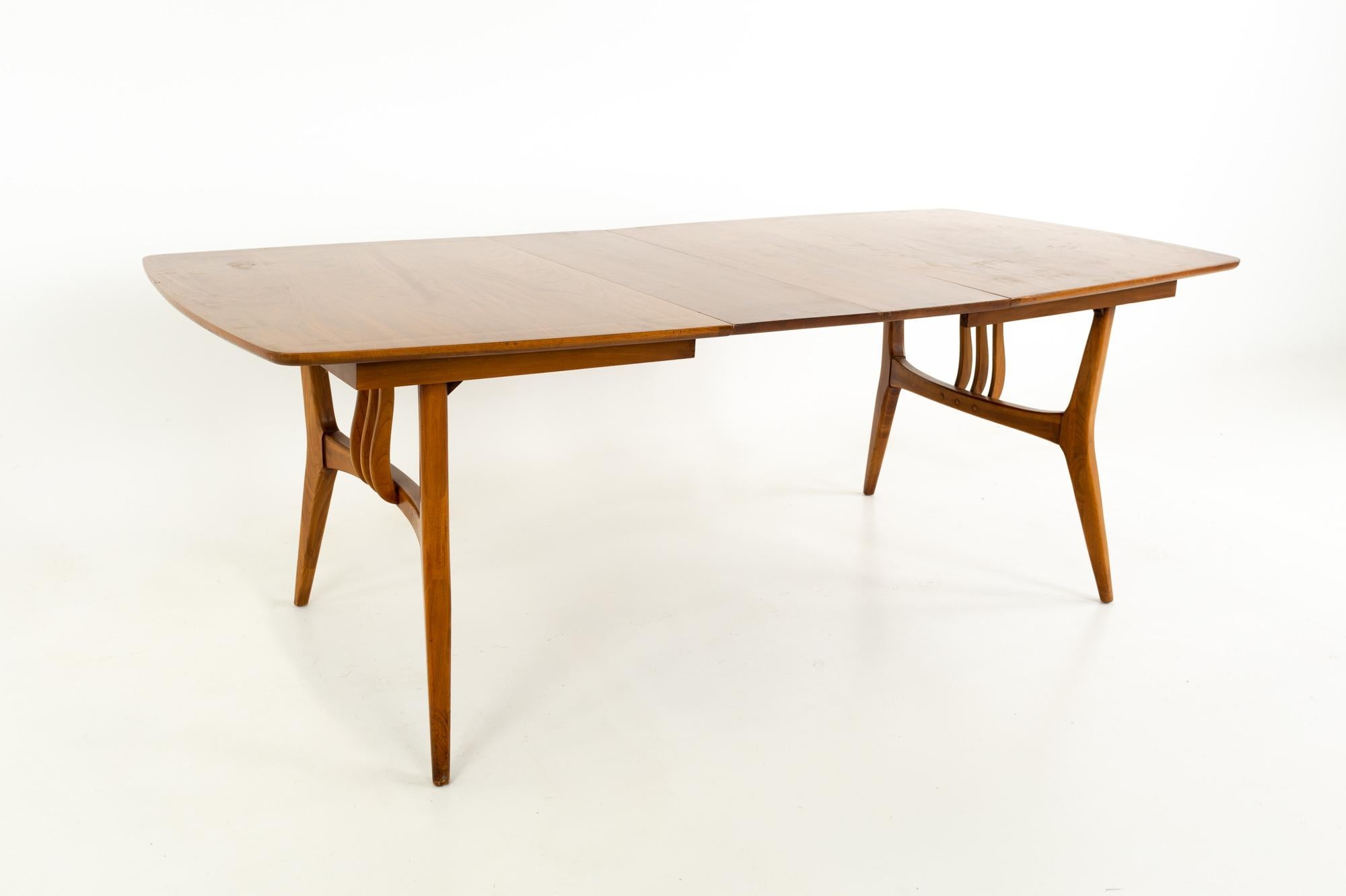 Blowing Rock Mid Century 10 Person Walnut Surfboard Dining Table 3