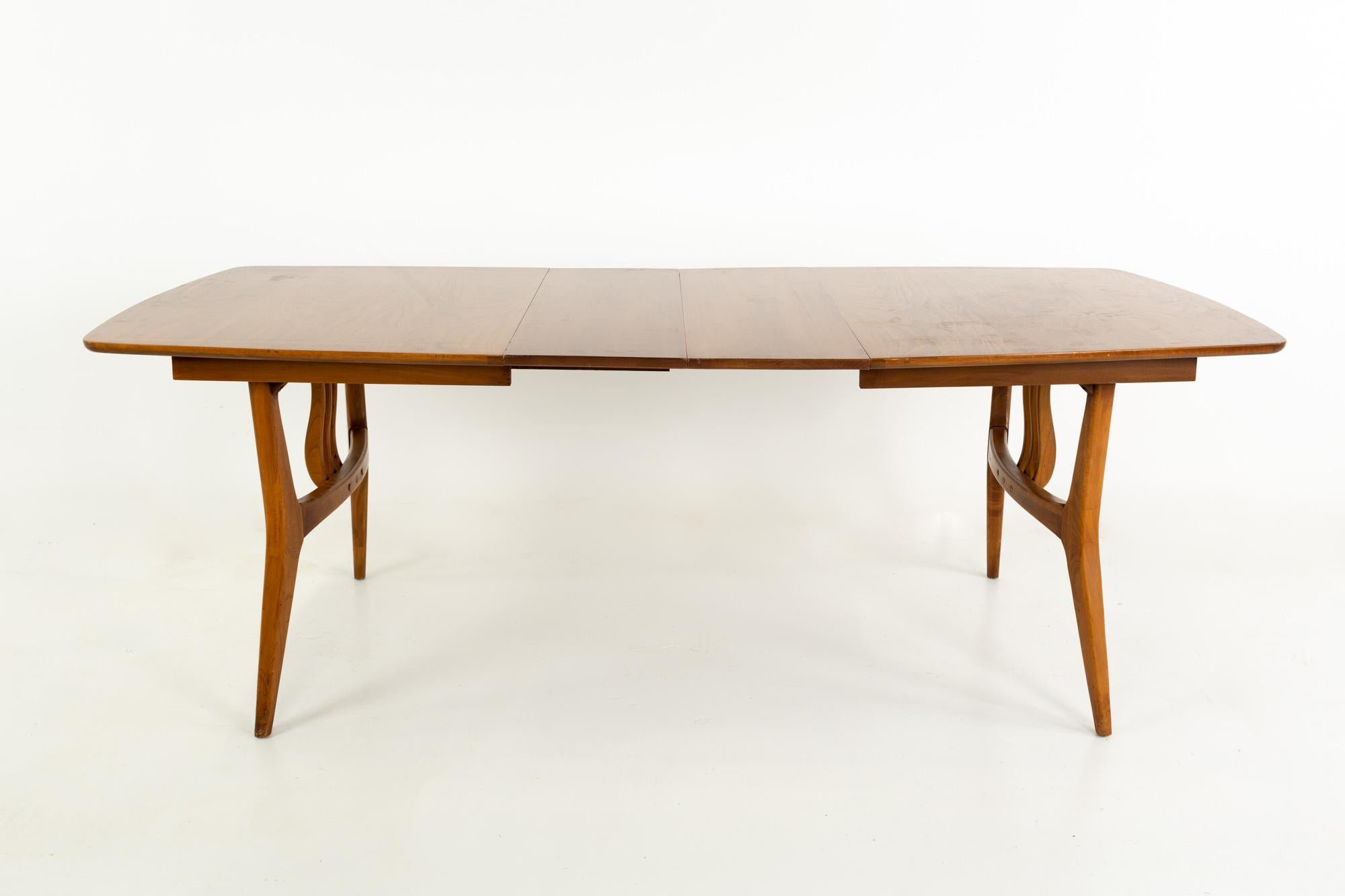 Blowing Rock Mid Century 10 Person Walnut Surfboard Dining Table 4