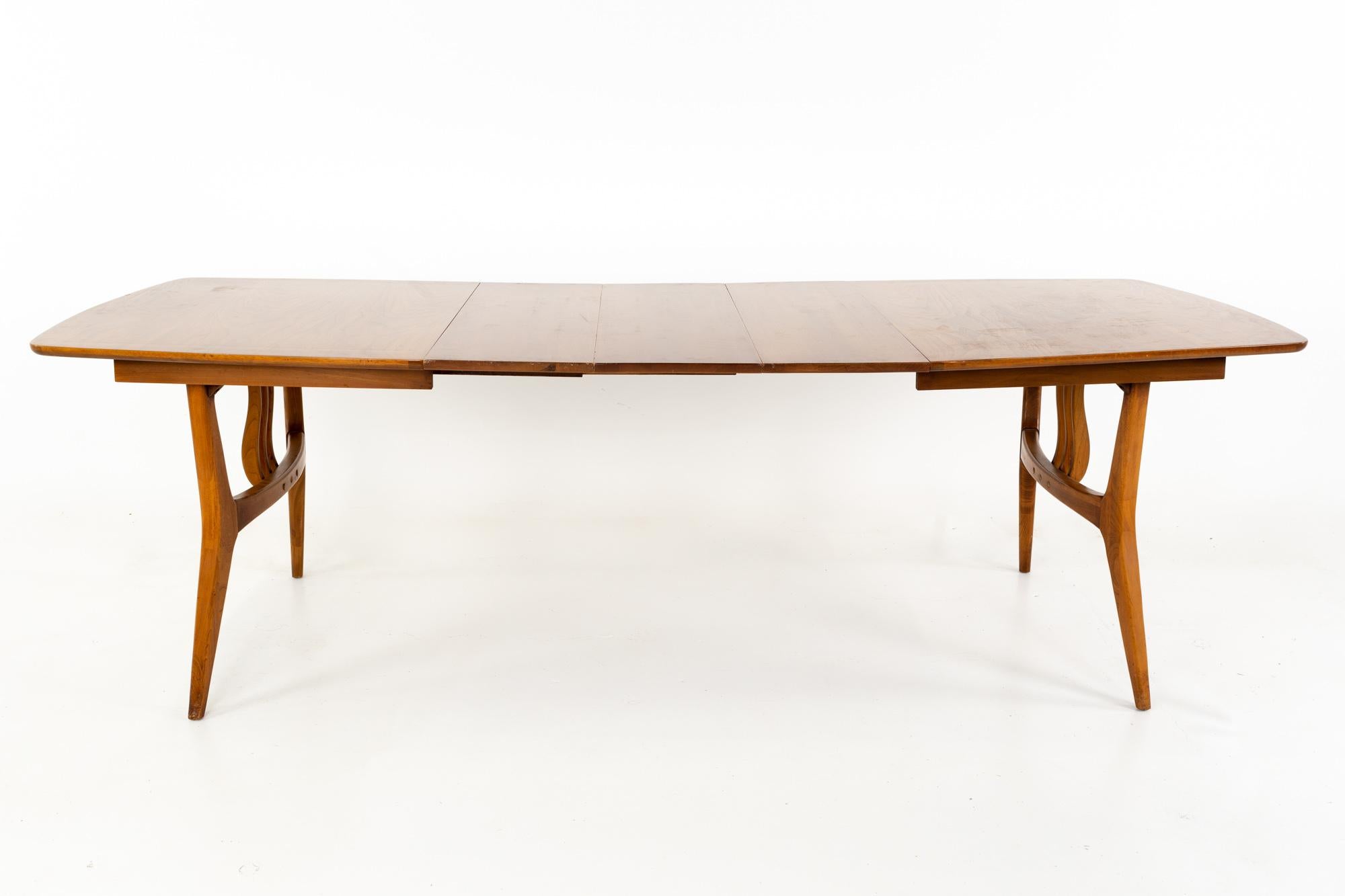 Blowing Rock Mid Century 10 Person Walnut Surfboard Dining Table 5