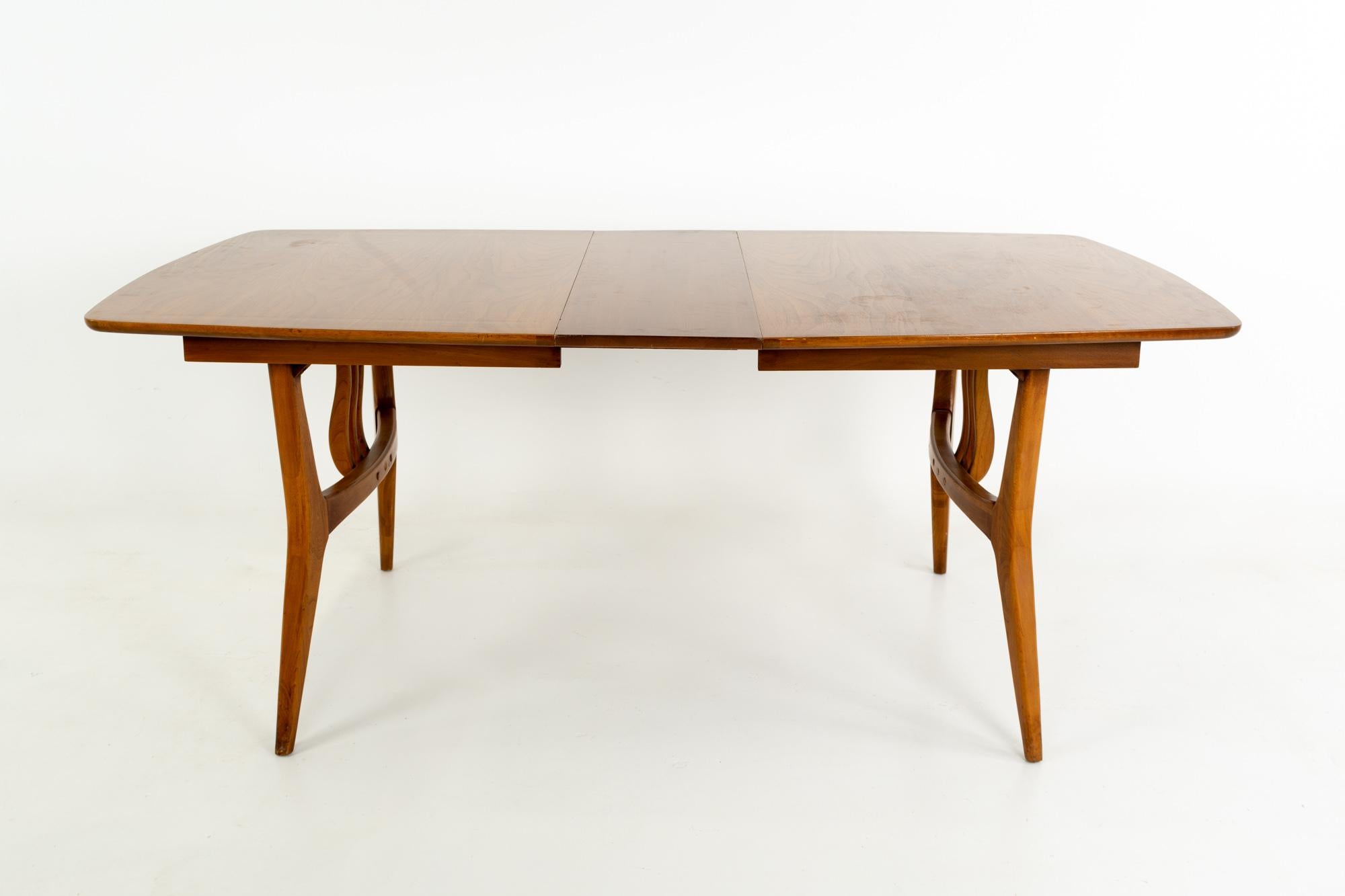 Blowing Rock Mid Century 10 Person Walnut Surfboard Dining Table In Good Condition In Countryside, IL