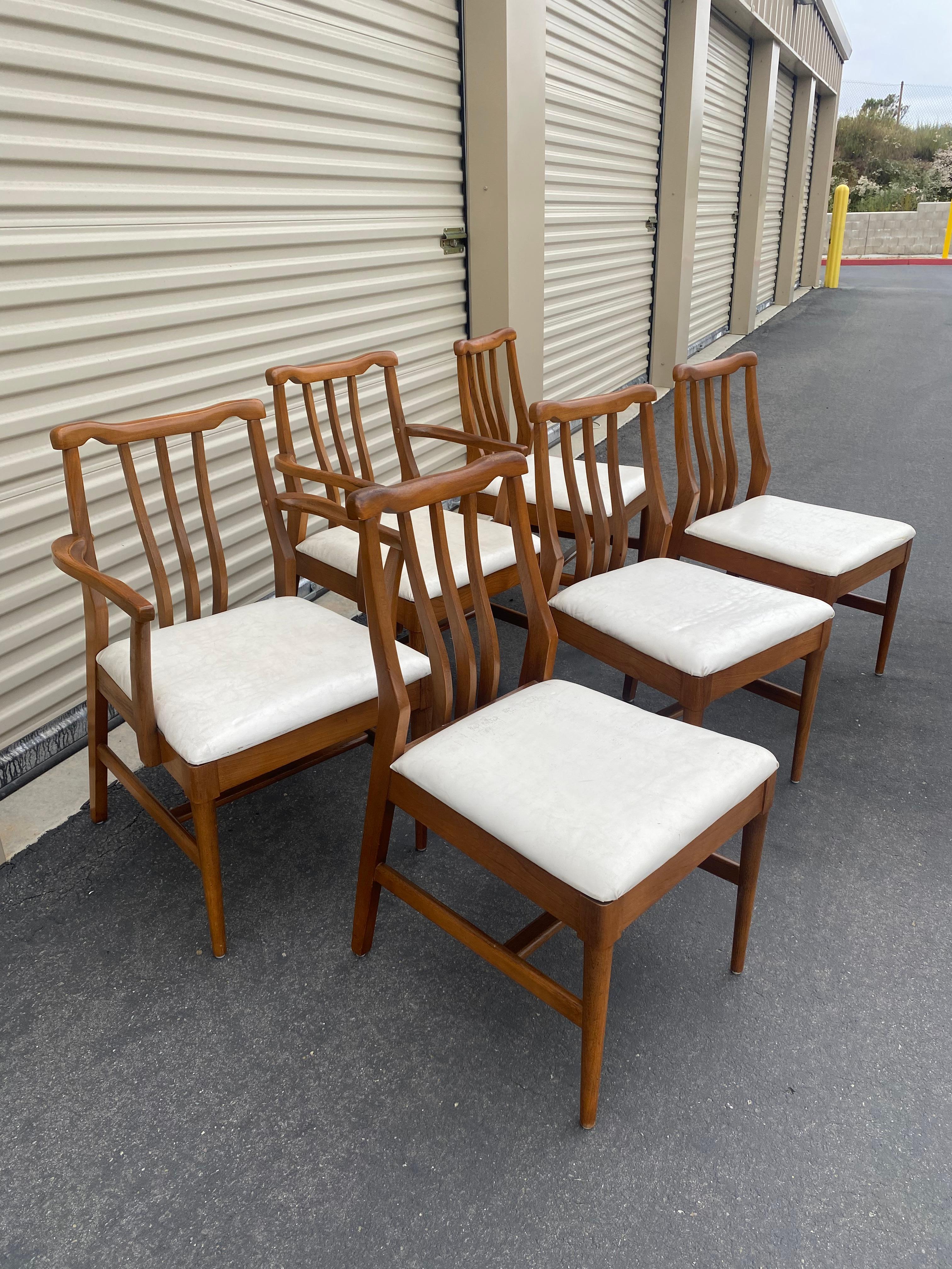 Blowing Rock Midcentury Walnut Dining Chairs, Set of 6 1