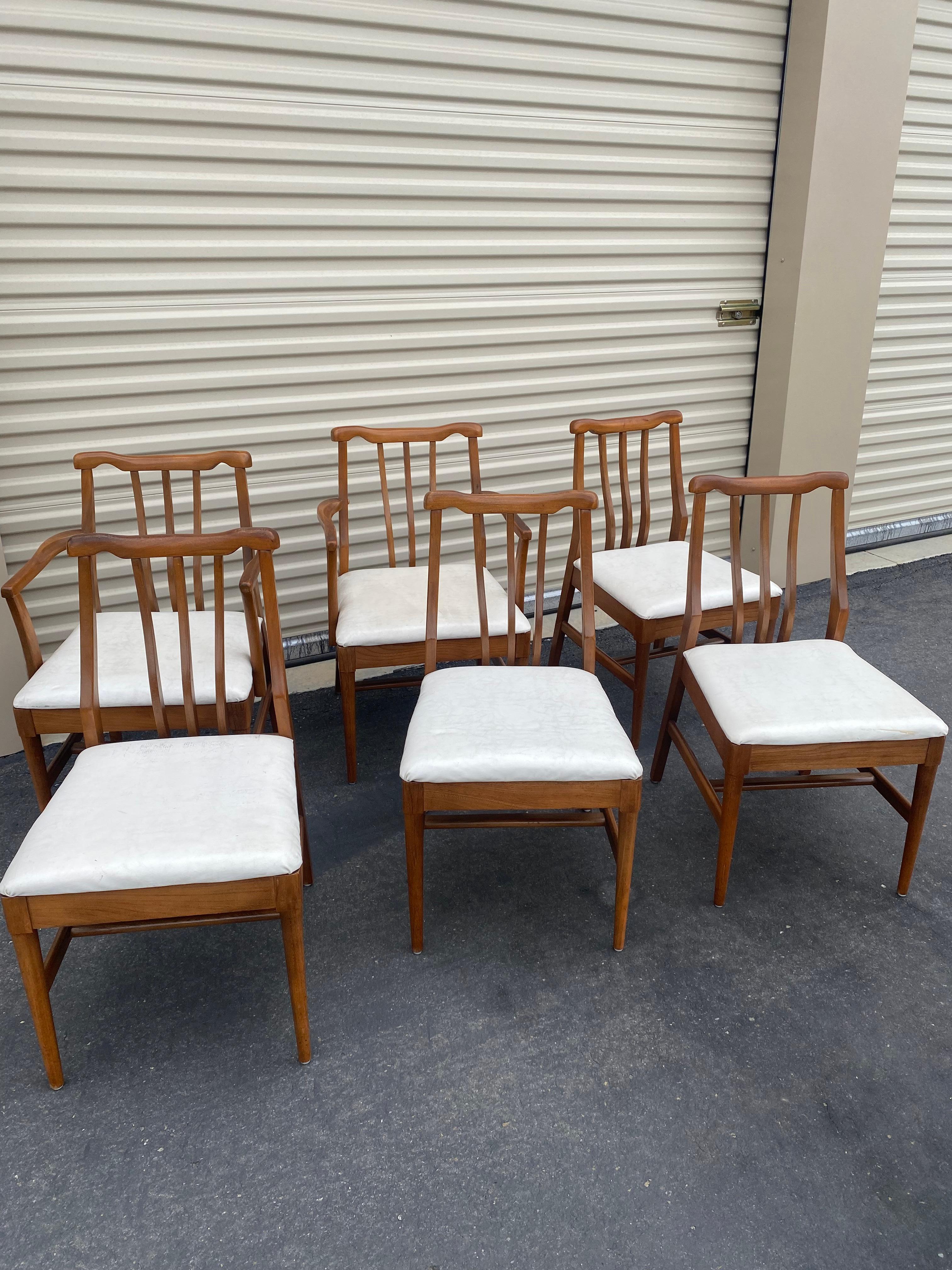 Blowing Rock Midcentury Walnut Dining Chairs, Set of 6 2